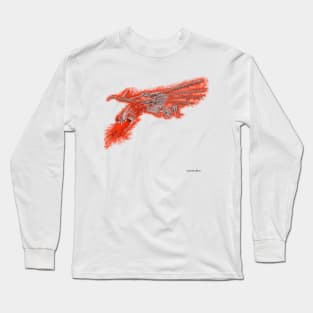 Fire Dragon On White Long Sleeve T-Shirt